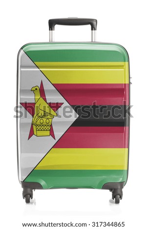 Suitcase painted into national flag series - Zimbabwe