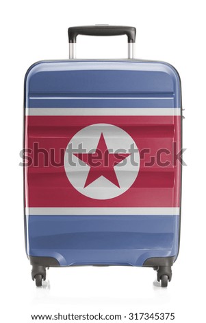 Suitcase painted into national flag series - North Korea