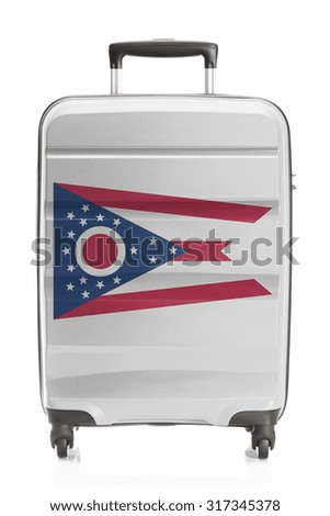 Suitcase painted into US state flag series - Ohio