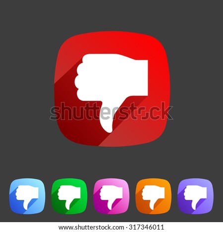Thumbs down dislike icon flat web sign symbol logo label