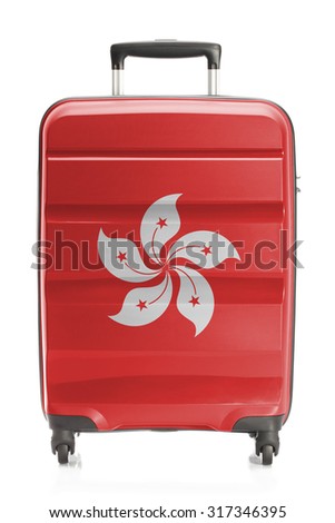 Suitcase painted into national flag series - Hong Kong