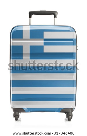 Suitcase painted into national flag series - Greece