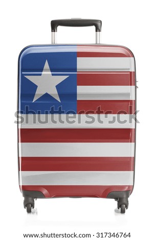 Suitcase painted into national flag series - Liberia