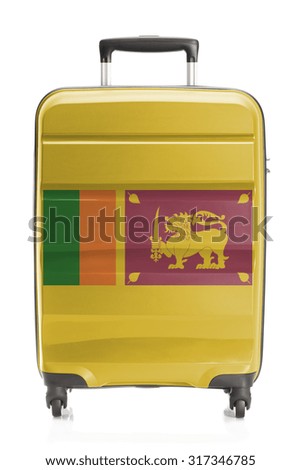 Suitcase painted into national flag series - Sri Lanka