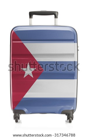 Suitcase painted into national flag series - Cuba