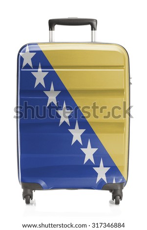 Suitcase painted into national flag series - Bosnia and Herzegovina