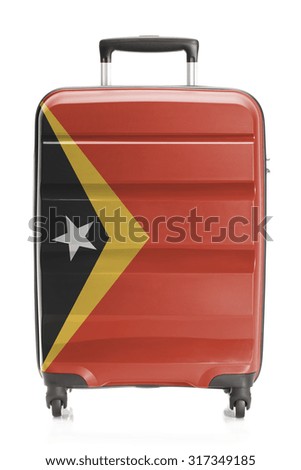 Suitcase painted into national flag series - East Timor