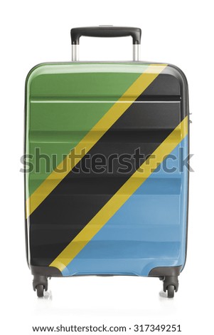 Suitcase painted into national flag series - Tanzania