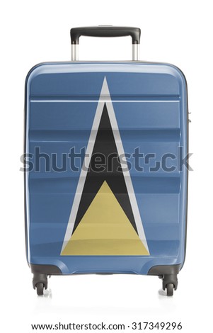Suitcase painted into national flag series - Saint Lucia
