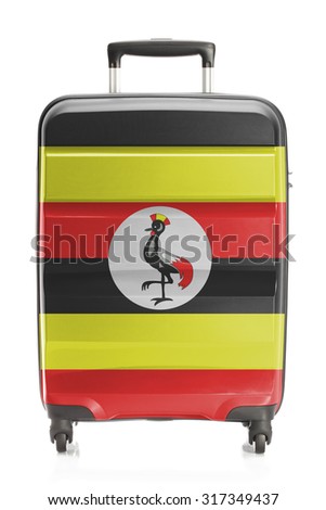 Suitcase painted into national flag series - Uganda