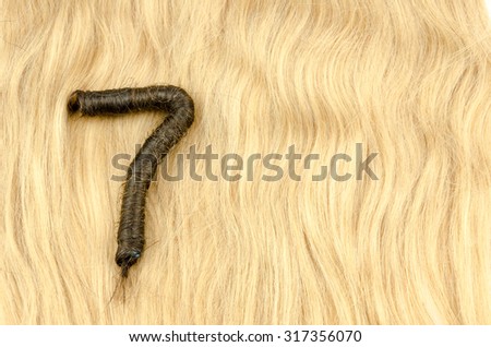 Numbers made of hair