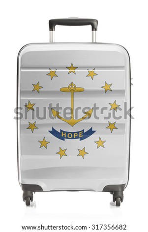 Suitcase painted into US state flag series - Rhode Island