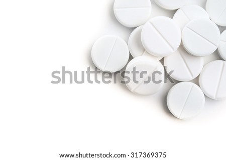 medical tablets isolated on white background
