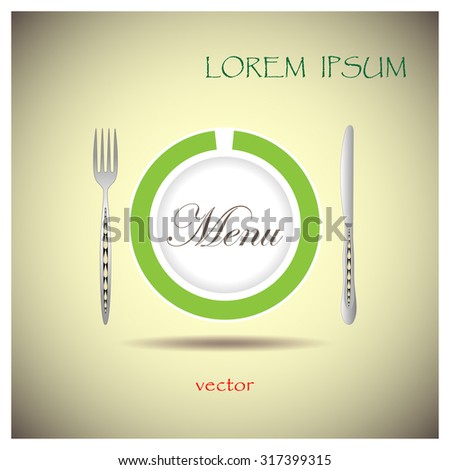 Plate,fork and knife vector illustration