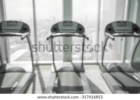 Modern luxury fitness center abstract blur background