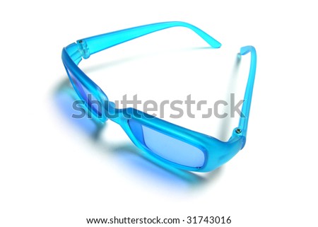 Plastic Sunglasses on Isolated White Background