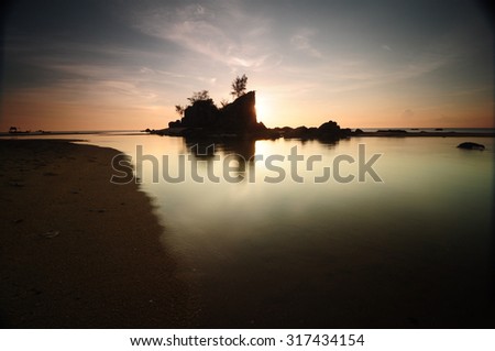 Vignetted sunrise photo for stock