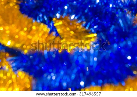 Blurred background. background bokeh Christmas decorations. tinsel