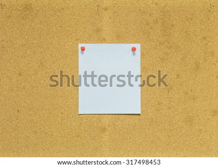 Paper on cork board for notice background