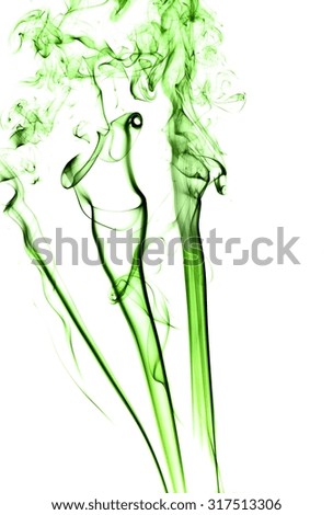 Movement of smoke,Abstract green smoke on white background, smoke background,green ink background,green, beautiful green smoke