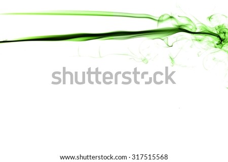 Movement of smoke,Abstract green smoke on white background, smoke background,green ink background,green, beautiful green smoke