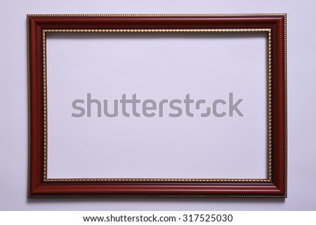Wood frame isolated inside, old dark brown planks

