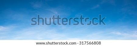 panorama image of blue clear sky on day time for background usage.