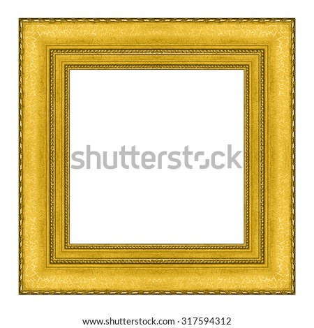 frame gold isolated on white background.