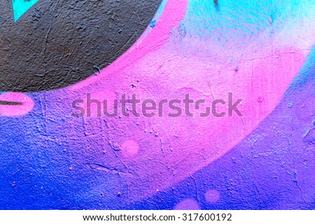 Beautiful street art graffiti. Abstract creative drawing fashion colors on the walls of the city. Urban Contemporary Culture Royalty-Free Stock Photo #317600192