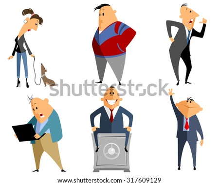 Vector illustration of a six different people