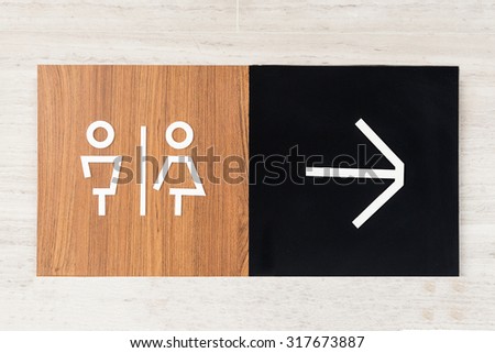 Toilet signs on wall