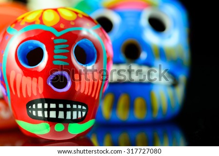 Painted for the Day of the Dead skull (Mexican tradition)