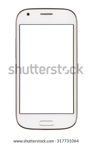 modern touch screen smartphone isolated on white background