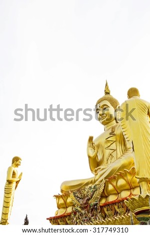 The Golden colossus of Buddhism in Thailand Temple



