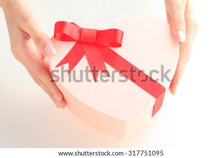 Woman, hand, present, heart