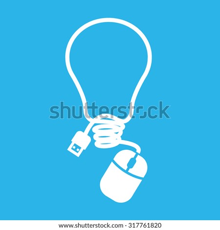 Mouse in light shape vector art and illustration.