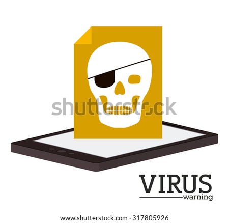Cyber security concept about warning icon design, vector illustration eps 10