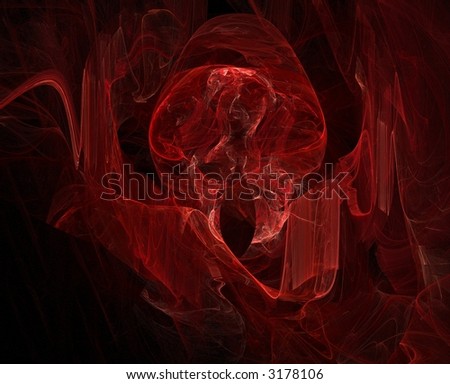 red waving fractal background