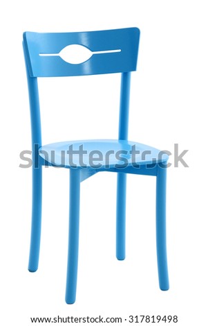wooden blue chair