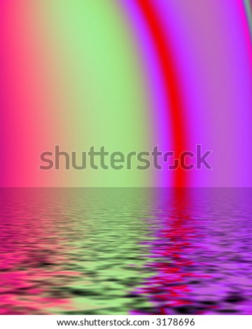 rain bow of color flooded fractal background