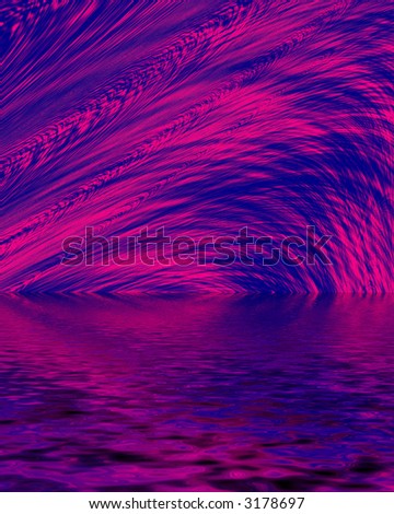 pink and blue swirl flooded fractal background