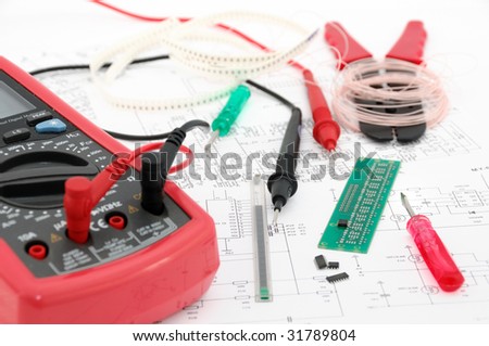 multimeter, electronic card, micro-schemes and instruments