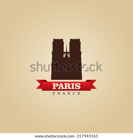 Paris France city symbol vector illustration
