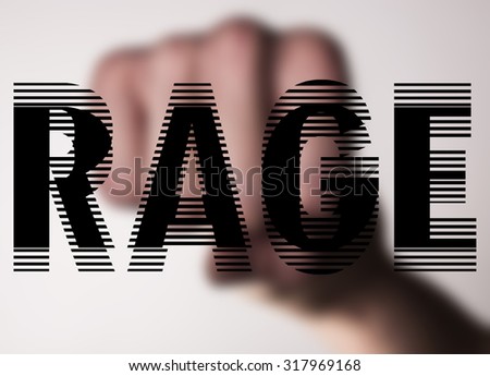 Blurred punch with text "rage"