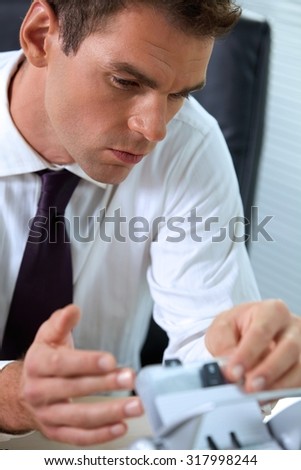 Businessman at work in office