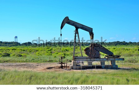 Crude oil well pumping in Texas oil field
