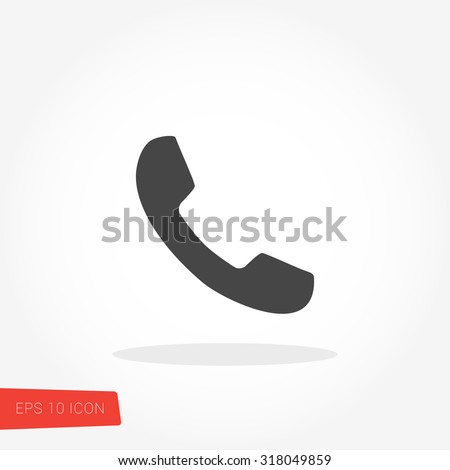 Phone Isolated Flat Web Mobile Icon / Vector / Sign / Symbol / Button / Element / Silhouette
