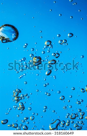 blue Water with bubbles