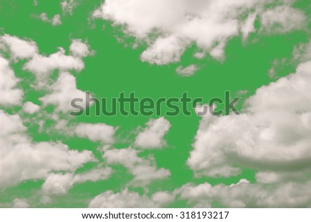 Set of isolated clouds over green. Design elements
