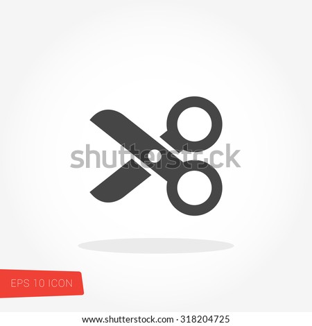 Scissor Isolated Flat Web Mobile Icon / Vector / Sign / Symbol / Button / Element / Silhouette